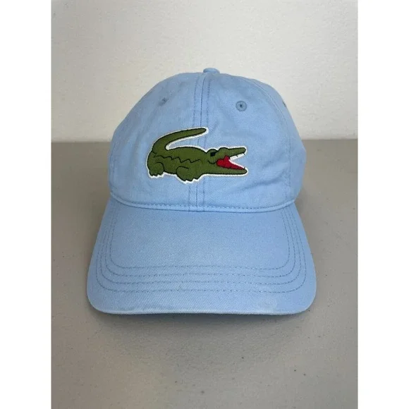 Lacoste Blue Alligator Logo Dads Hat Cap Lacoste - Men - Big Croc Dad Hat - Navy – Nohble main image 2